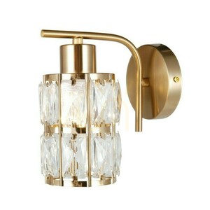 Aplică Italux Alma aurie cu abajur din cristal E27 WL-40668-1-HBR small 2