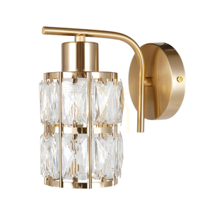 Aplică Italux Alma aurie cu abajur din cristal E27 WL-40668-1-HBR small 0