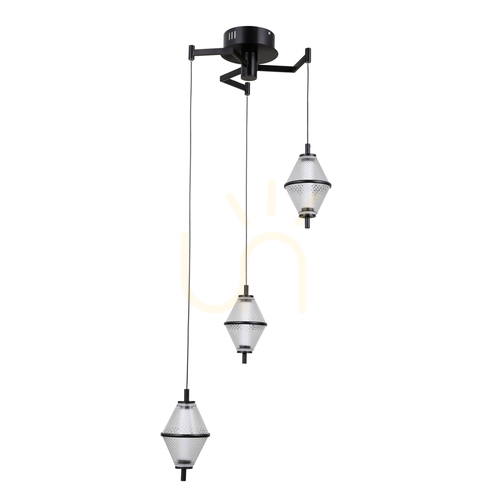 Verifica Pendul Italux Black Fuente LED 3x15W negru 48 cm PND-34395-3-BK
