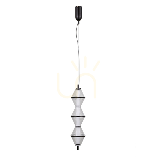 Verifica Pendul Italux Fuente LED 3x15W negru sticlă transparentă PND-34395-3V-BK