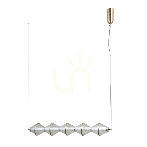 Verifica Lampă suspendată Italux Fuente LED 5x25W aurie sticlă PND-34395-5-HBR