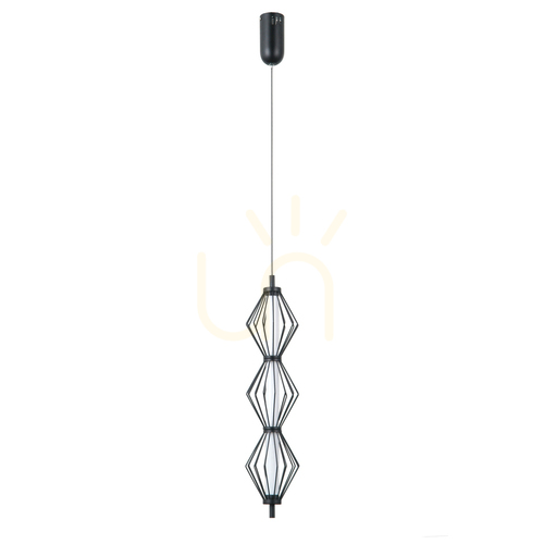 Verifica Lampă suspendată Italux Sevil PND-34403-3V-BK LED 15W 3000K negru mat, 3 abajururi, 50 cm
