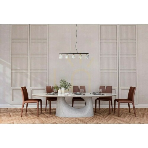 Verifica Pendul Italux Simona 5xE14 negru cristal transparent PND-40814-5-BK-HBR