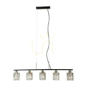 Pendul Italux Simona 5xE14 negru cristal transparent PND-40814-5-BK-HBR small 2