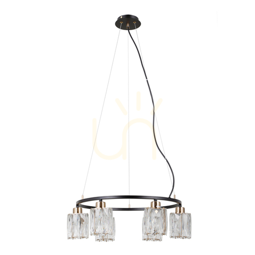 Verifica Pendul Italux Simona 6xE14 negru cristal 53 cm PND-40814-6-BK-HBR