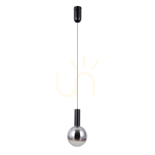 Verifica Pendulă LED Italux Strela negru mat cu abajur cromat 5 W 15 cm PND-34378-1S-BK