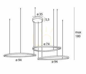 Lampă suspendată Max Light Cayenne P0604D cupru periat LED 94 cm small 2