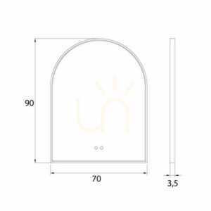 Oglindă iluminată semicerc Max Light Mirror W0386 90x70 cm aurie dimabilă small 1