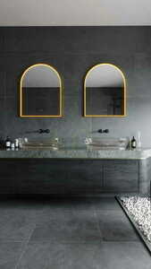 Oglindă iluminată semicerc Max Light Mirror W0386 90x70 cm aurie dimabilă small 2