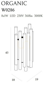 Lampă de perete Max Light Organic negru LED 8W dimabilă W0286D small 3
