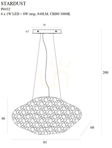 Lampă suspendată Max Light Stardust P0432D aurie 7x14W LED 95 cm small 4