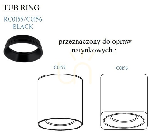 Verifica Inel decorativ plafon Max Light TUB aluminiu negru RC0155/C0156 BLACK