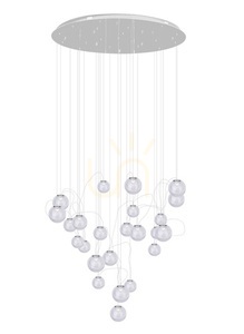 Lampa suspendată Max Light ZOE P0386 crom 24 becuri LED 80 cm small 1