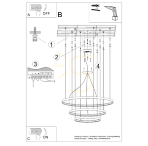 RIO 3 55/78/110 roșu ocru LED 4000K candelabru small 9