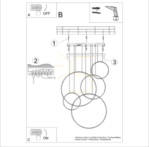 RIO 5 55/55/78/110/110 LED alb 4000K lampă suspendată small 10