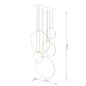 RIO 5 55/55/78/110/110 LED alb 4000K lampă suspendată small 9