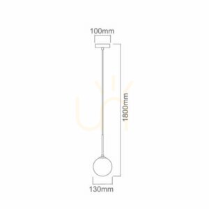 Pendul Bao Orlicki Design negru sticlă fumurie E27 180 cm small 2