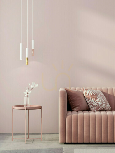 Verifica Lampă suspendată Slimi S Open Design Highlights alb cupru G9 1200 mm