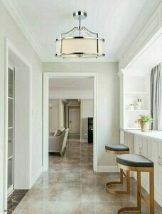 Lampă suspendată Stanza Cromo S, 3 becuri, alb crem, metal și sticlă, Orlicki Design small 1