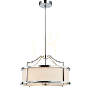 Lampă suspendată Stanza Cromo S, 3 becuri, alb crem, metal și sticlă, Orlicki Design small 0