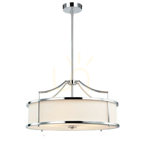 Verifica Pendant Lumini Open Design Highlights Stanza alb crem crom metal sticlă 4xE27 IP20