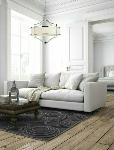 Verifica Lampă suspendată Stesso Cromo M Orlicki Design, alb crem, metal și textil, 4 becuri E27