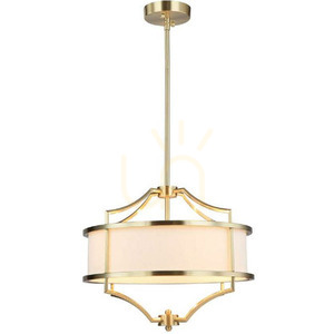 Lampă suspendată Stesso Open Design Highlights alb crem aur satinat metal textil 4xE27 small 0