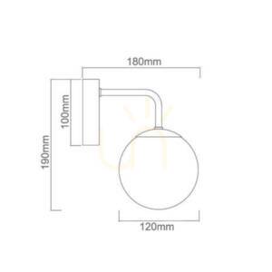 Lampă de perete Bao Open Design Highlights alb crom IP44 G9 190 mm metal sticlă small 2