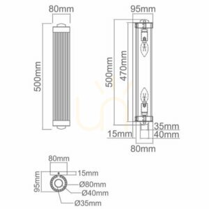 Plafonieră Fiatto Crom Transparent Metal Sticlă E14 2 Becuri Open Design Highlights small 2
