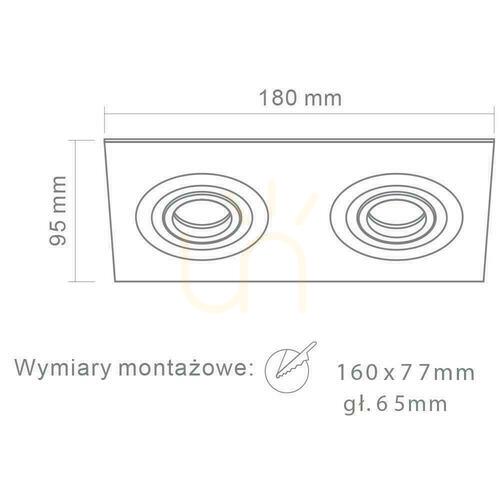 Verifica Lumină încastrată Fasto II Open Design Highlights crom 2xGU10 aluminiu 180 mm