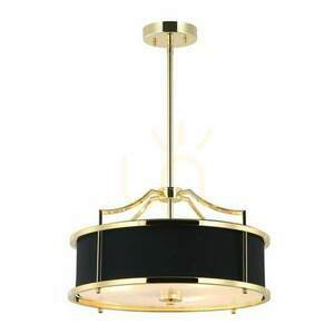 Pendul Open Design Highlights Stanza alb negru auriu 3 becuri E27 metal sticlă țesătură small 2