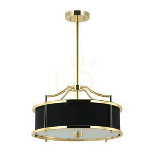Pendul Open Design Highlights Stanza alb negru auriu 3 becuri E27 metal sticlă țesătură small 3
