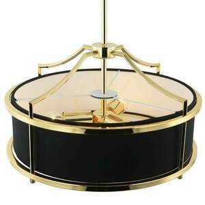 Pendul Open Design Highlights Stanza alb negru auriu 3 becuri E27 metal sticlă țesătură small 8