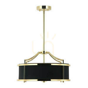 Pendul Open Design Highlights Stanza alb negru auriu 3 becuri E27 metal sticlă țesătură small 0