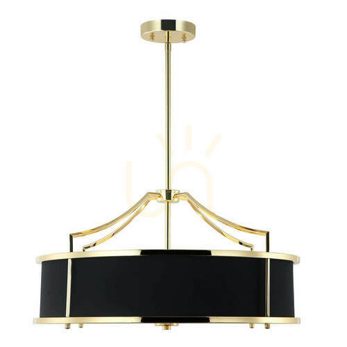 Verifica Lampă suspendată Open Design Highlights Stanza alb negru auriu metal sticlă E27 4 becuri