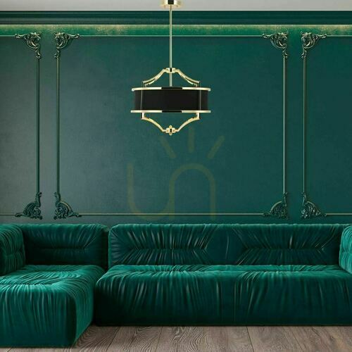 Verifica Lampa suspendata Open Design Highlights Stesso neagra aurie metal textil 4xE27