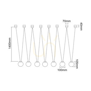 Lampă suspendată Movo VII Open Design Highlights alb opal, 7xG9, aluminiu, 1545 mm small 3