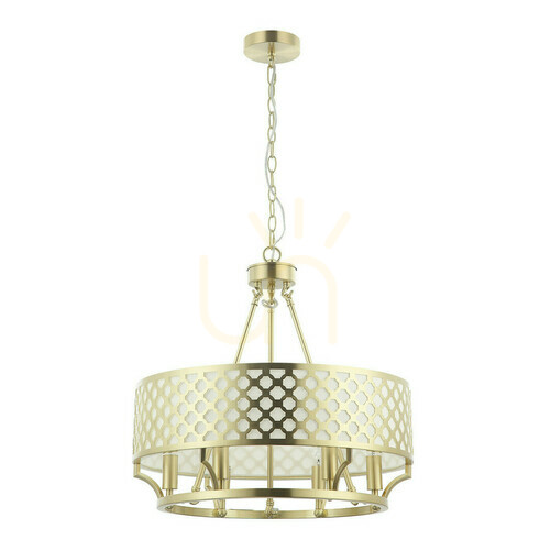 Verifica Pendul Verno Open Design Highlights alb crem aur satinat 6xE14 Ø550 mm