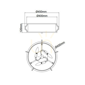 Plafoniera Pirelo Open Design Highlights alb crom 400 mm 3xE14 metal sticlă textilă small 4