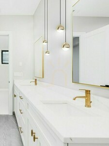 Lampă suspendată LED Bolicina Gold Open Design Highlights sticlă transparentă, auriu small 1
