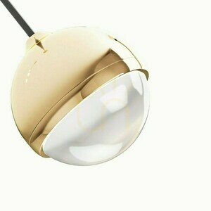 Lampă suspendată LED Bolicina Gold Open Design Highlights sticlă transparentă, auriu small 3