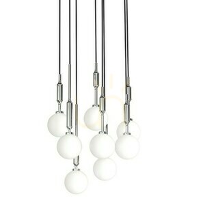 Pendul Ero VIII Cromo 40 Open Design Highlights, alb opal, metal și sticlă small 1