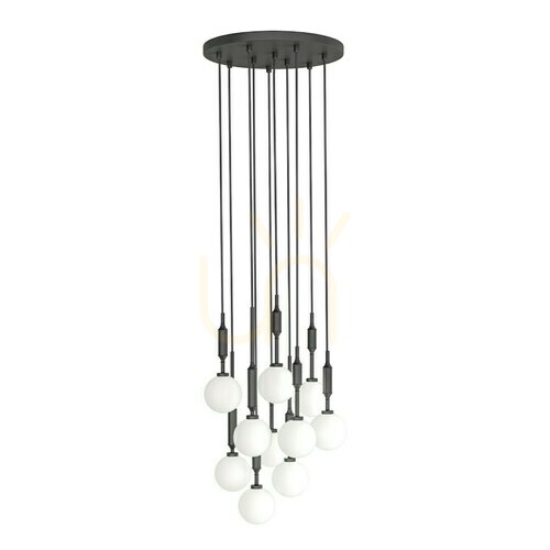 Verifica Lampă suspendată Ero X Nero 40 Open Design Highlights alb negru, sticlă metal G9 10 becuri