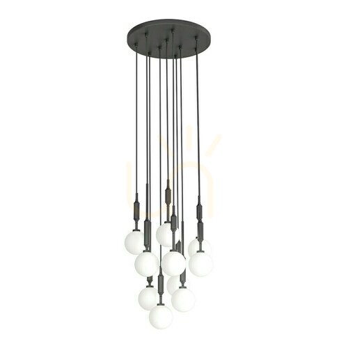Verifica Lampă suspendată Ero X Nero 40 Open Design Highlights alb negru, sticlă metal G9 10 becuri