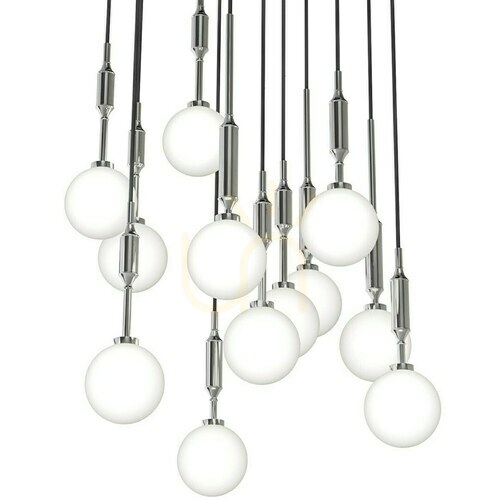 Verifica Lampă suspendată Ero XII 60 cm crom alb opal, 12 becuri G9, Open Design Highlights