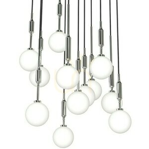 Lampă suspendată Ero XII 60 cm crom alb opal, 12 becuri G9, Open Design Highlights small 1