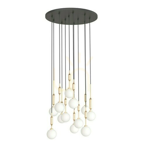 Verifica Lampă suspendată Ero XII Gold 60 Open Design Highlights, aur, metal și sticlă, G9, 12 becuri