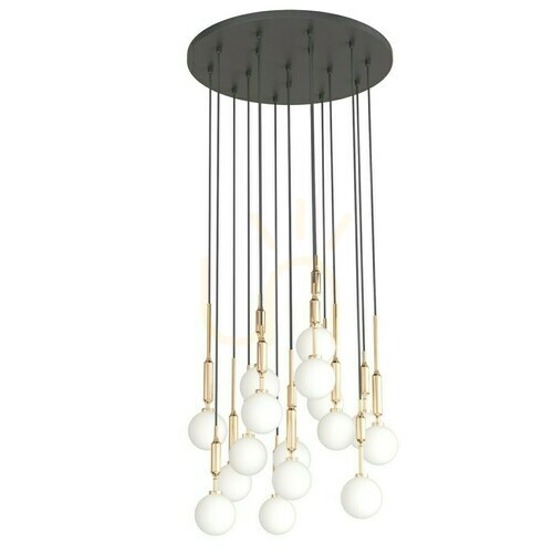 Verifica Lustră suspendată Ero XVI Gold 60 Open Design Highlights, aur, metal și sticlă, 16x G9, 230V