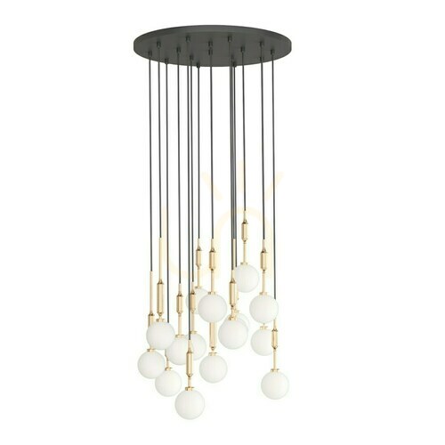 Verifica Lustră suspendată Ero XVI Gold 60 Open Design Highlights, aur, metal și sticlă, 16x G9, 230V