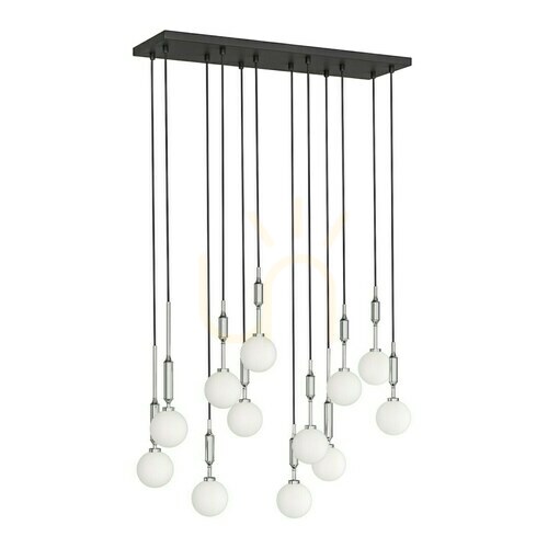 Verifica Lampa suspendată Ero XII Cromo 80x25 Open Design Highlights, alb opal, negru, crom